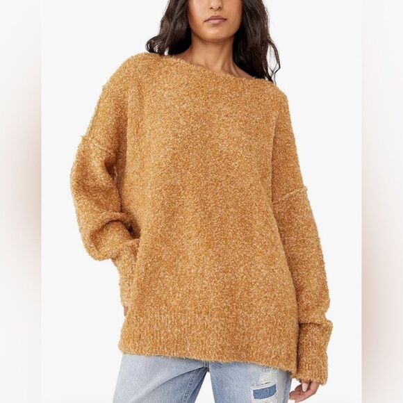 Free people moira slouchy tunic sweater honeycomb - Picture 1 of 6